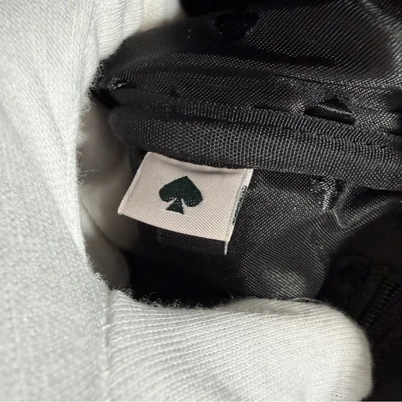 kate spade NY ♠️ Rosie Black Pebbled Leather Camera Bag with Striped Strap - Picture 8 of 10